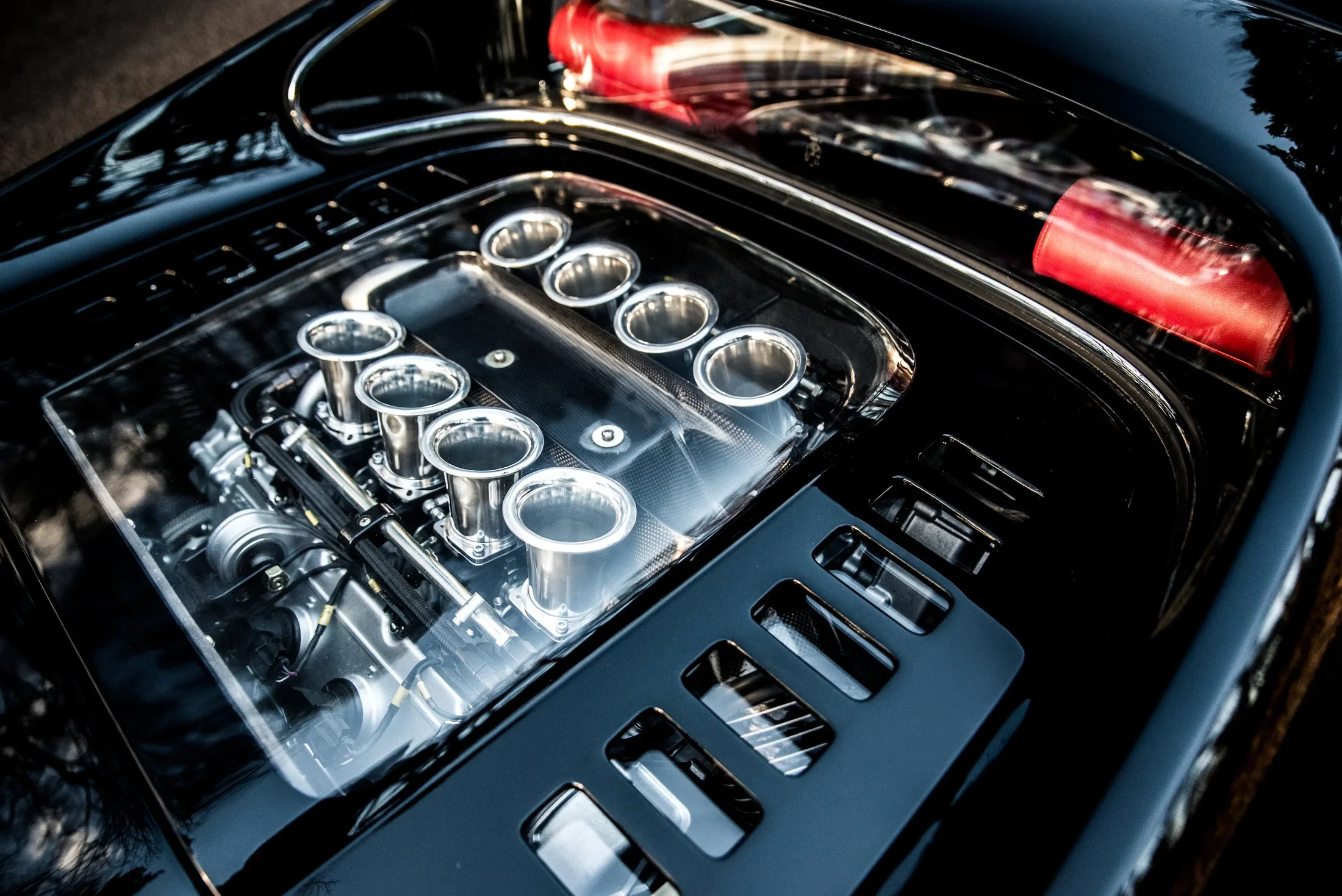The perspex engine cover