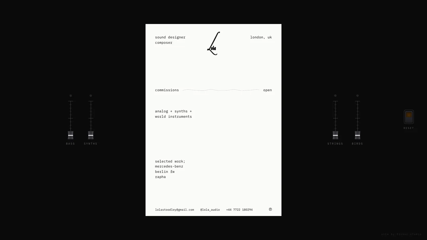 Lola Audio website